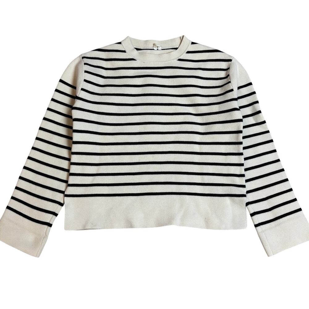 Arket Relaxed Cotton Jumper Striped Sweater Women's XS